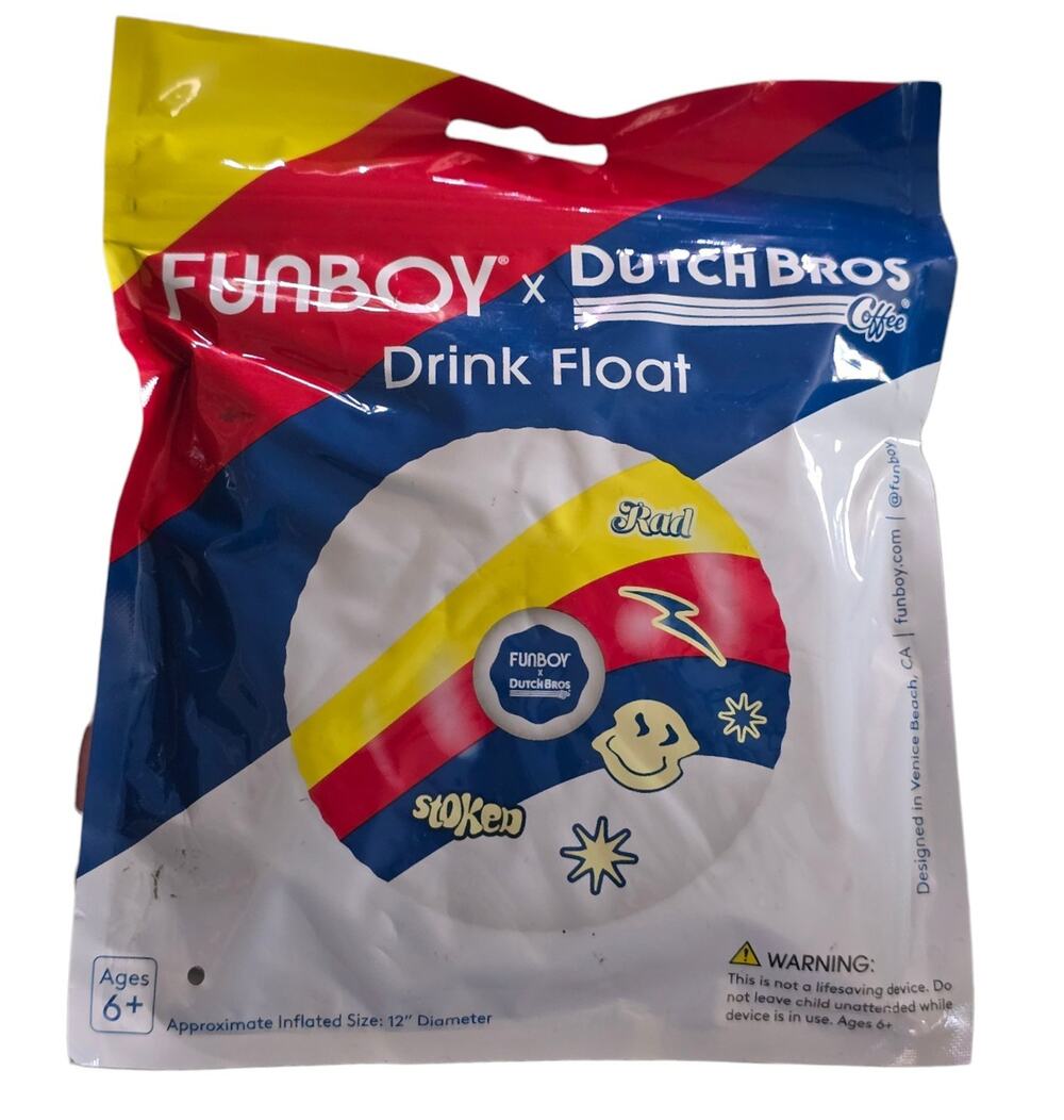 Dutch Bros Coffee Funboy Drink Summer Pool Float Koozie NEW Beach Toy
